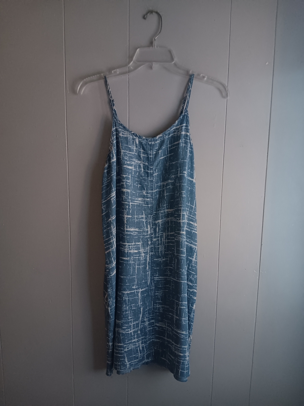 Fourteenth Place Sleeveless Blue Printed Midi Slip Dress S